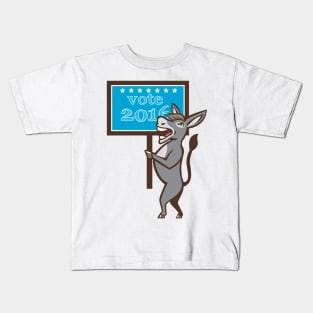 Vote 2016 Democrat Donkey Mascot Cartoon Kids T-Shirt